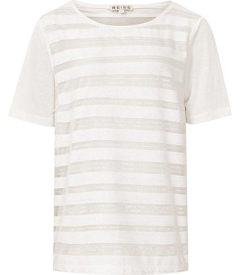 Reiss Celia Sheer-stripe Top