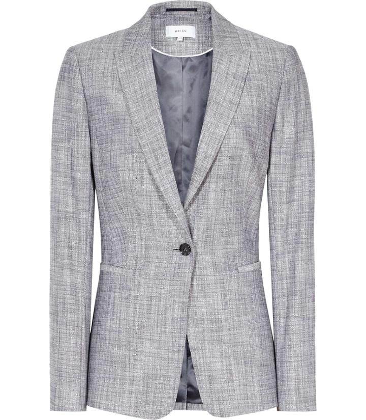 Reiss Remi Jacket - Womens Single-breasted Blazer In Blue, Size 4