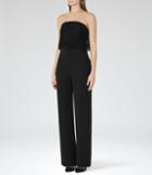 Reiss Natalie - Womens Lace-top Jumpsuit In Black, Size 4