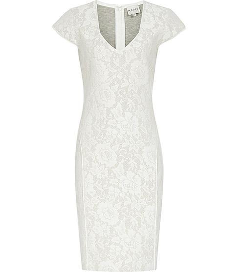Reiss Valentina Lace Jersey Fitted Dress