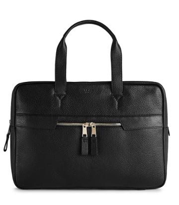 Reiss Lindberg - Pebbled Leather Briefcase In Black, Mens