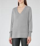 Reiss Laguna - V-neck Jumper In Grey, Womens, Size 0