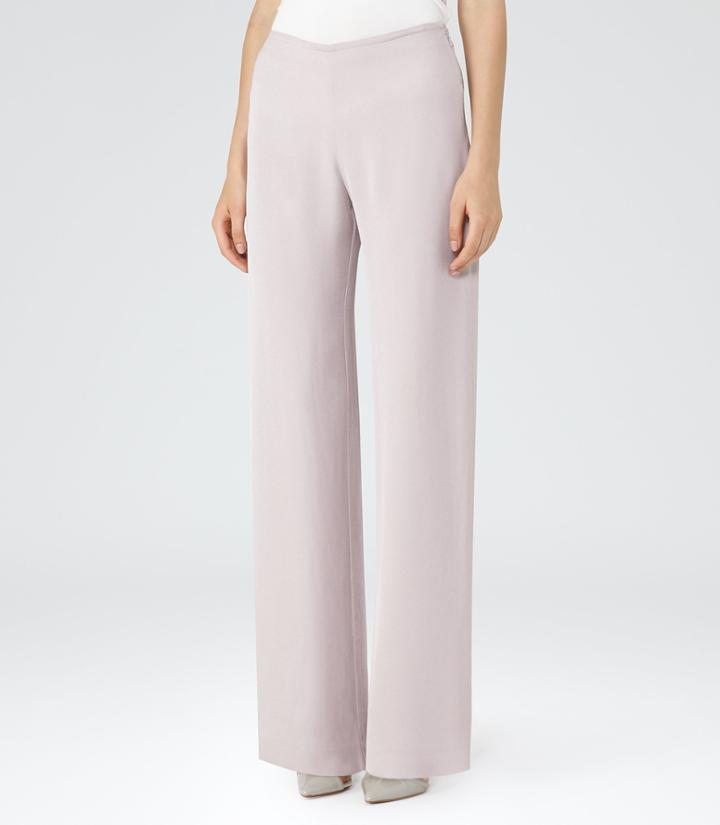 Reiss Becci - Womens Wide-leg Trousers In Grey, Size 4
