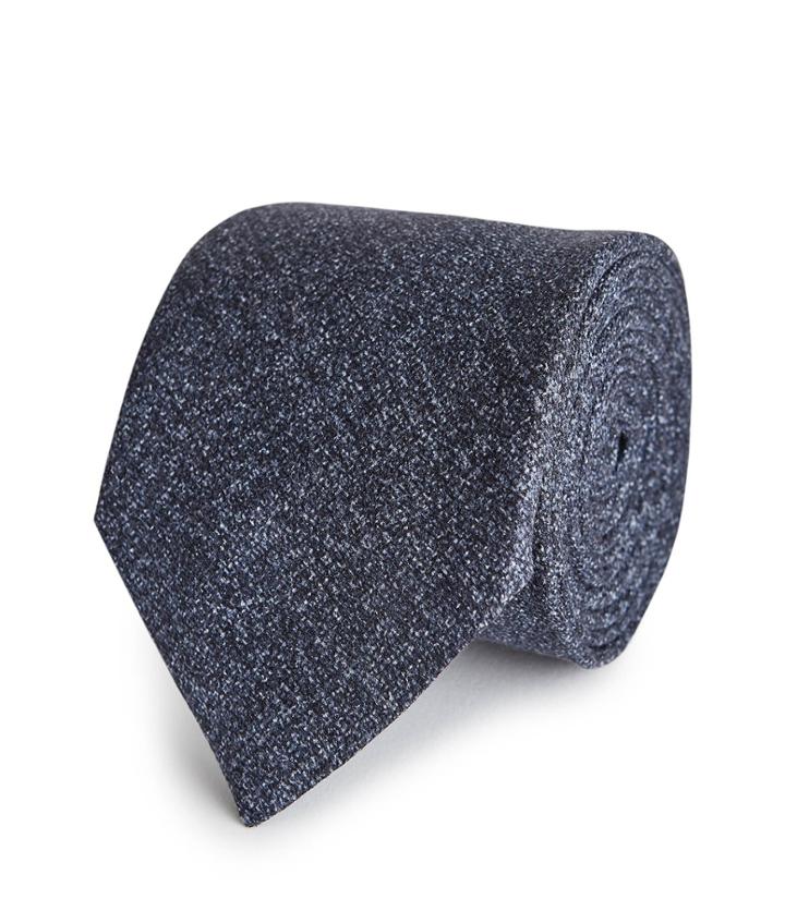 Reiss Creston - Melange Silk Tie In Blue, Mens