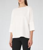 Reiss Bells - Womens Button-back Top In White, Size 0