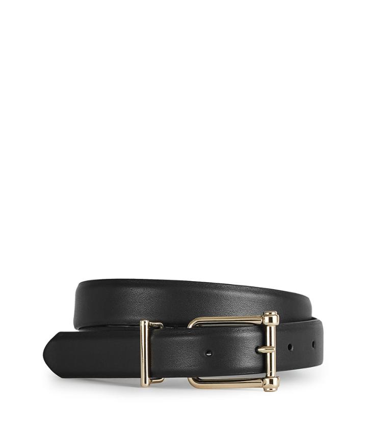 Reiss Sari - Leather Belt In Black, Womens, Size M