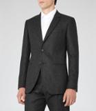 Reiss Saunders B - Mens Notch Lapel Blazer In Black, Size 36