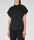 Reiss Della - Womens High-neck Short Sleeved Top In Black, Size 4