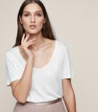 Reiss Ivy - Scoop-neck T-shirt In White, Womens, Size Xs