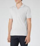 Reiss Almancil - Mens Open Collar Polo Shirt In Grey, Size S