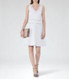 Reiss Nelly - Textured Fit And Flare Dress In Grey, Womens, Size 0