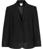 Reiss Dennie - Womens Contrast-panel Blazer In Black, Size 4