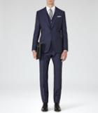 Reiss Venice - Mens Classic Fit 3-piece Suit In Blue, Size 38
