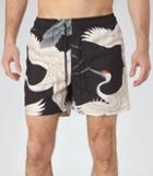 Reiss Crane - Mens Printed Swim Shorts In Black, Size Xs