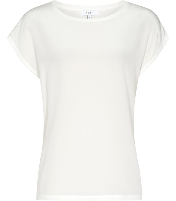 Reiss Kiki - Womens Silk-front T-shirt In White, Size Xs