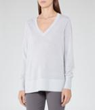 Reiss Laguna - V-neck Jumper In Blue, Womens, Size 0