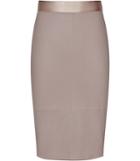 Reiss Megan - Womens Stretch-leather Pencil Skirt In Brown, Size 4