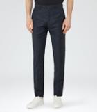 Reiss Douglas - Linen Blend Trousers In Blue, Mens, Size 28