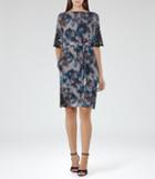 Reiss Ardant - Womens Lace-detail Printed Dress In Black, Size 6