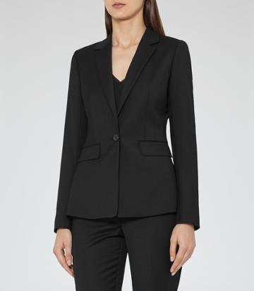Reiss Huxley Jacket - Single-breasted Blazer In Black, Womens, Size 0