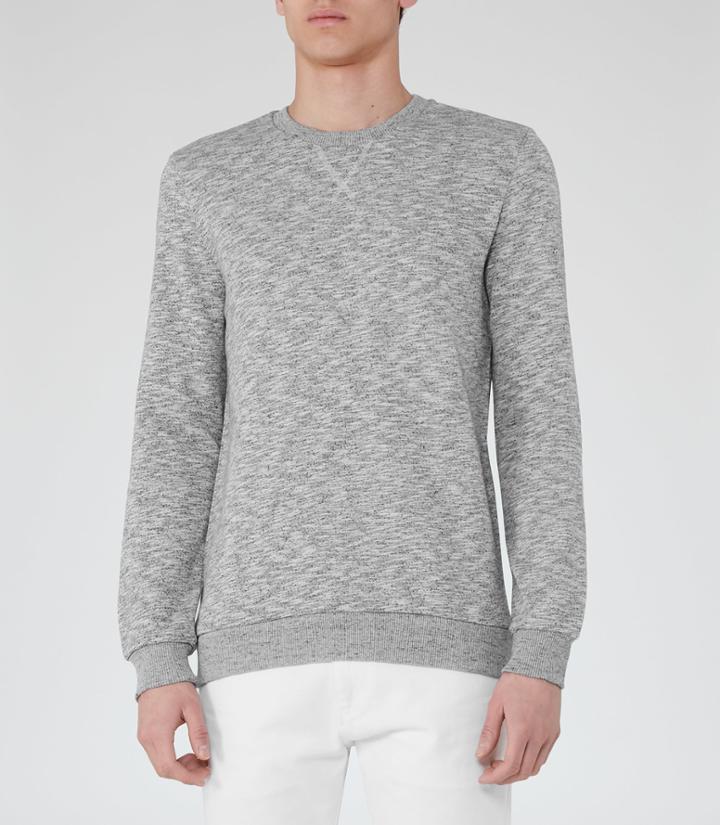 Reiss Cabin - Mens Marl Sweatshirt In Grey, Size S