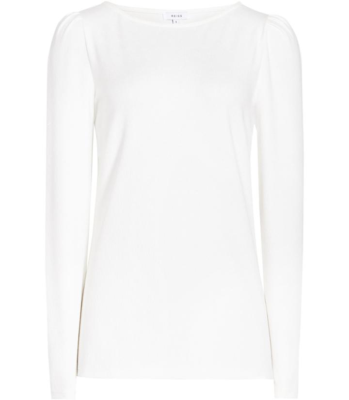 Reiss Erol - Womens Long-sleeved Jersey Top In White, Size Xs