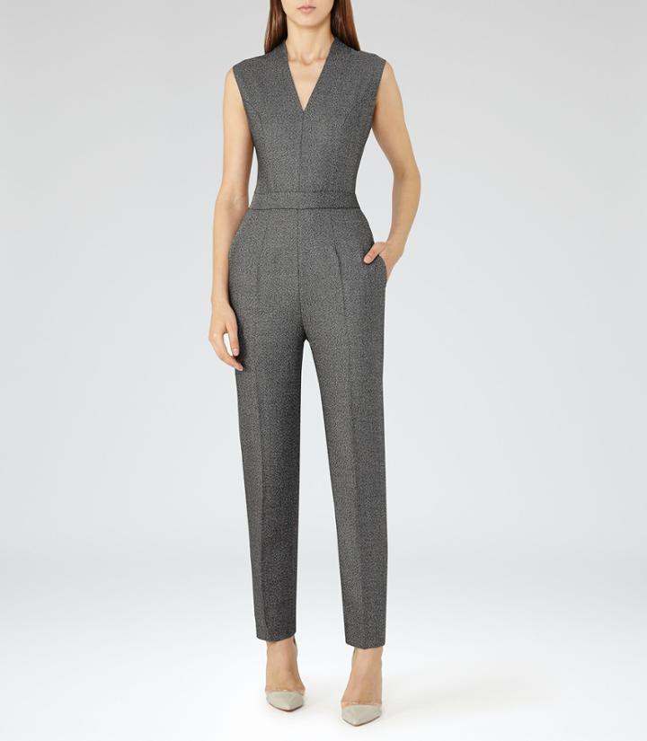 Reiss Gabrielle Jumpsuit - Womens Tailored Jumpsuit In Black, Size 6