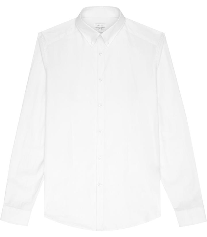 Reiss Steel - Mens Button Down Shirt In White, Size Xs