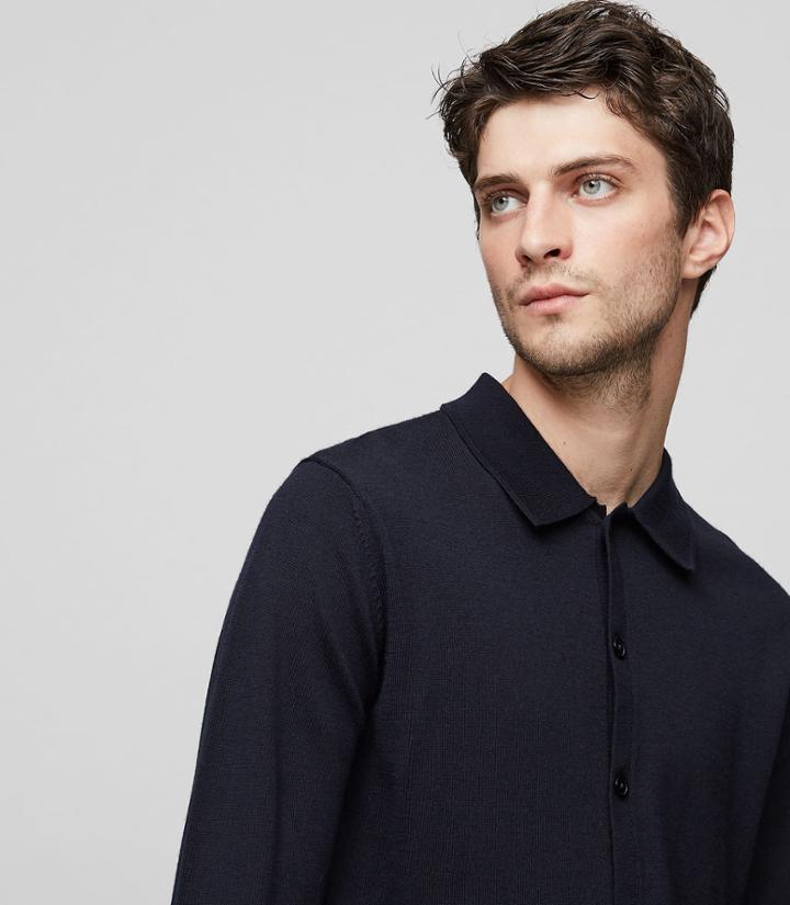 Reiss Eden - Wool Cardigan In Blue, Mens, Size S
