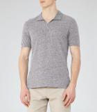 Reiss Marcelos - Mens Open Collar Polo Shirt In Blue, Size Xs