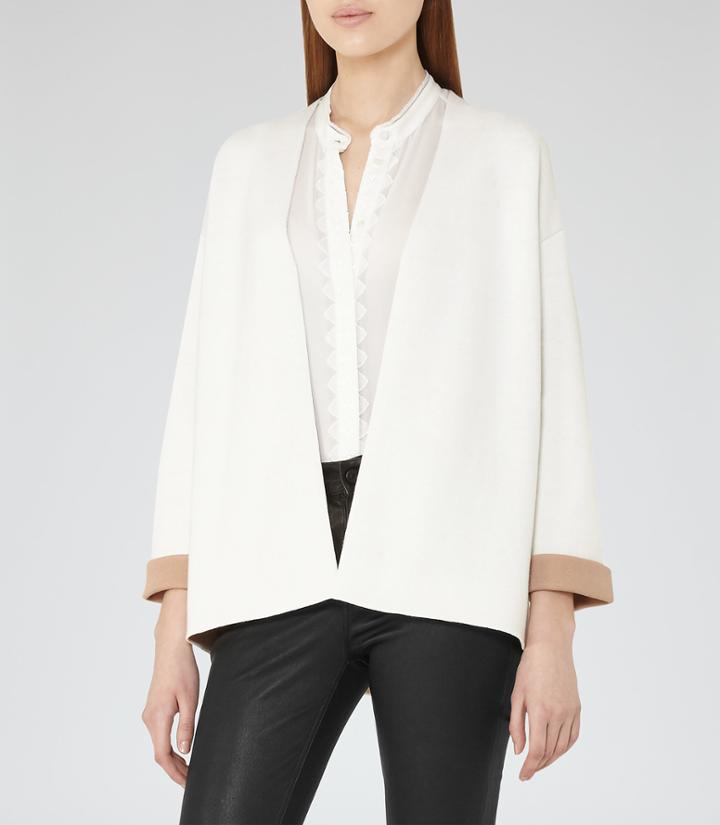Reiss Casey - Womens Open-front Cardigan In White, Size Xs