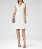 Reiss Vivienne - Womens Frill-detail Shift Dress In Cream, Size 4
