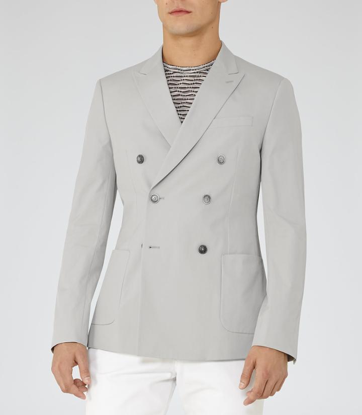 Reiss Jonty B - Mens Double-breasted Blazer In Brown, Size 40