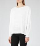 Reiss Deanna - Textured Long-sleeve Top In White, Womens, Size Xs