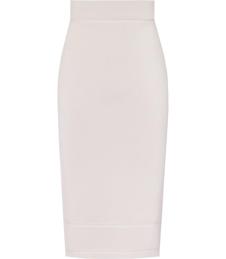 Reiss Guardian - Knitted Pencil Skirt In Grey, Womens, Size 0