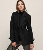 Reiss Lillie - Wool-blend Button-front Coat In Black, Womens, Size 0