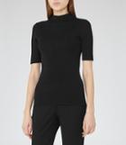 Reiss Angelina - Womens Rib-knit Top In Black, Size 4