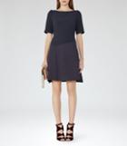 Reiss Zila - Womens Textured Fit And Flare Dress In Blue, Size 4