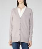 Reiss Tillie - Womens Wool And Cashmere Cardigan In Brown, Size Xs