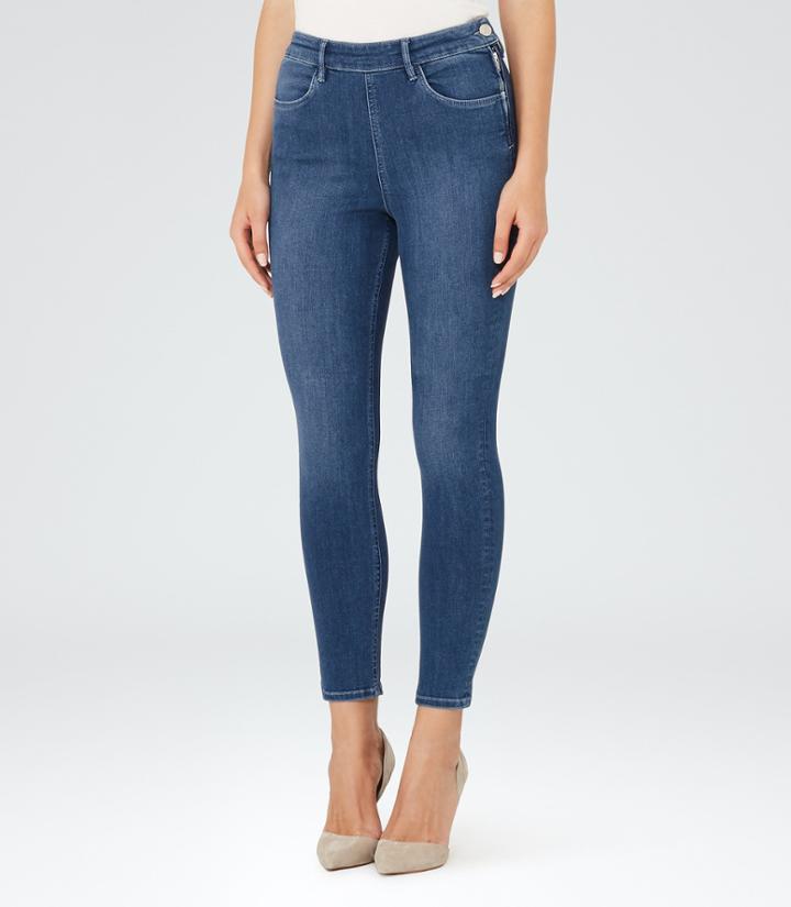 Reiss Hedy Mid Blue - Cropped Jeans In Blue, Womens, Size 25