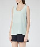 Reiss Sandy - Womens Contrast-front Tank Top In Green, Size Xs