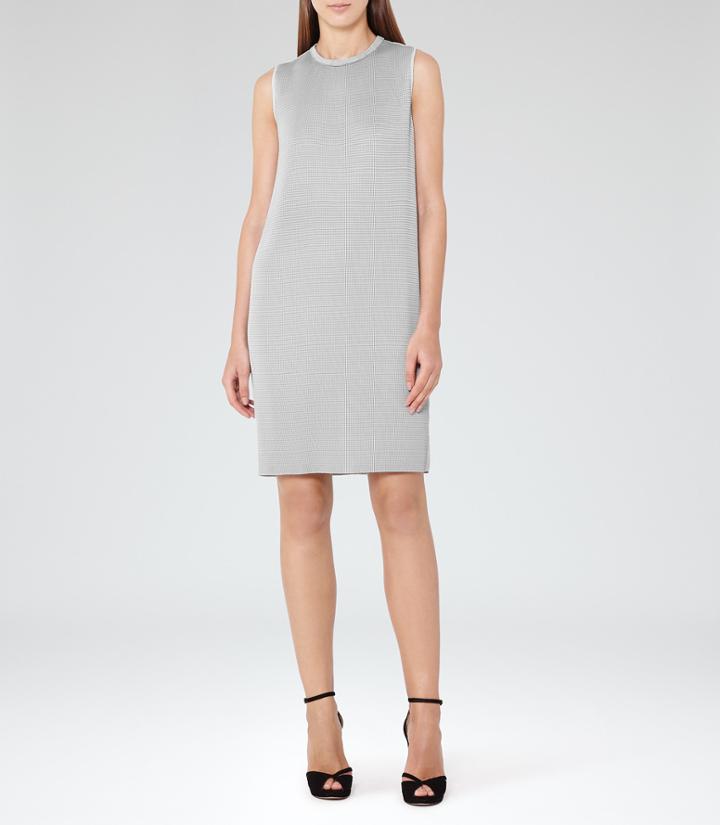 Reiss Beya - Womens Pleated Shift Dress In Blue, Size 4