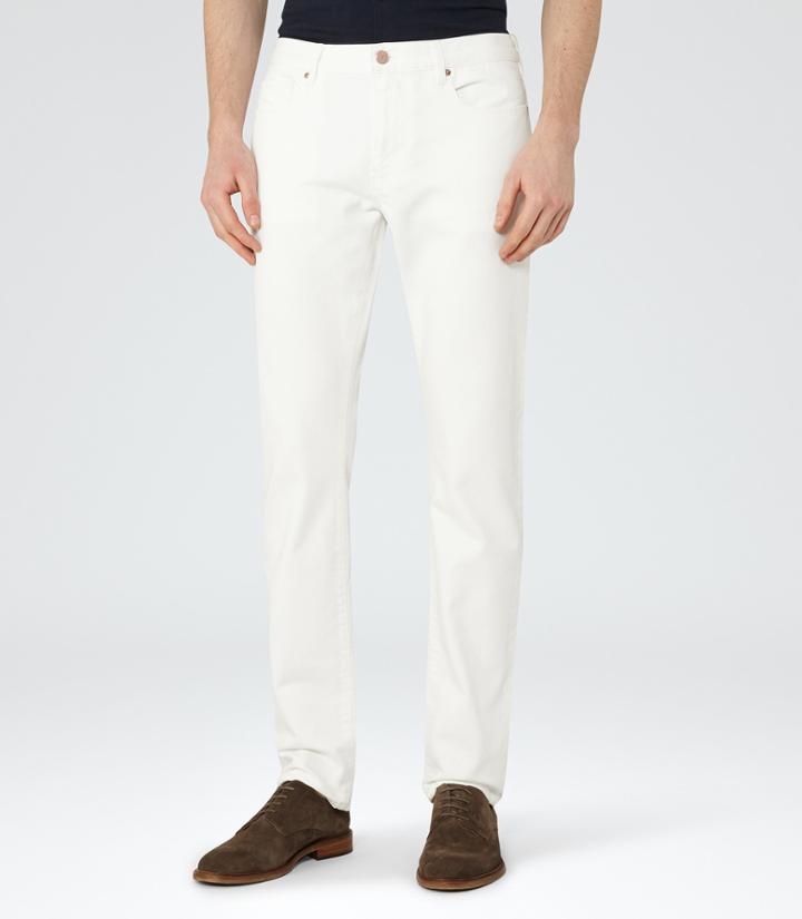 Reiss Woolcombe - Mens Slim-fit Jeans In White, Size 28