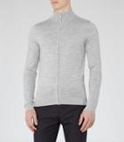 Reiss Rewind - Mens Zip-front Jumper In Grey, Size Xs