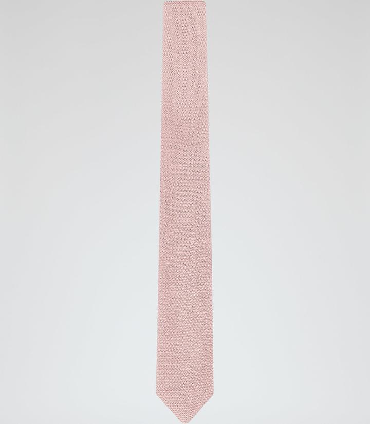 Reiss Champ - Mens Knitted Silk Tie In Red, Size One Size