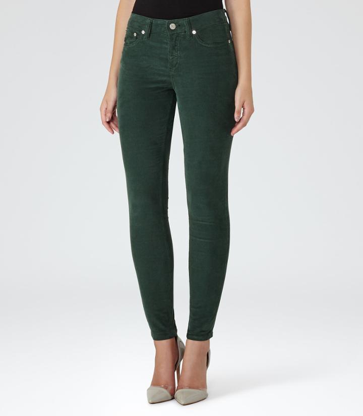 Reiss Joni - Womens Skinny Cords In Green, Size 6