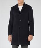 Reiss Gabriel - Wool Blend Epsom Coat In Blue, Mens, Size S