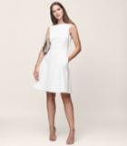 Reiss Cara - Textured Fit And Flare Dress In White, Womens, Size 0