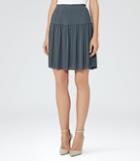 Reiss Dali - Womens Plisse Skirt In Grey, Size 6