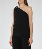 Reiss Henrieta - One-shoulder Knitted Top In Black, Womens, Size Xs
